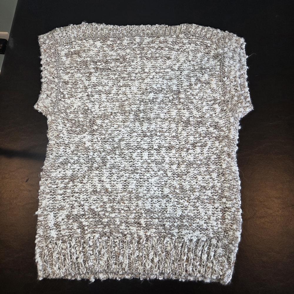 Vintage Braxton Brand Chunky Knit Sweater Vest Medium Cream Brown Marled Cable - Picture 3 of 10